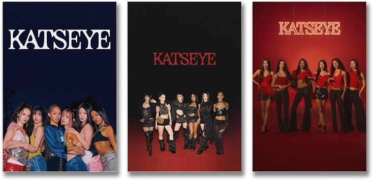 A Set Of 3 Katseye Poster Wall Art Canvas Posters Room Decorative