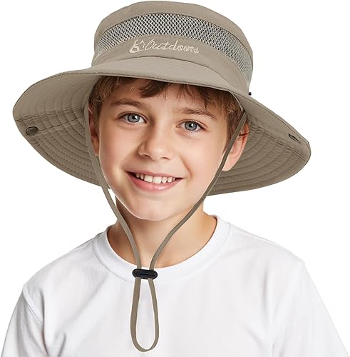 Vista 22 de Kids Sun hat for Girls Boys Outdoor Breathable Sun Protection UPF 50+ Cap Wide Brim Summer Beach Bucket hat
