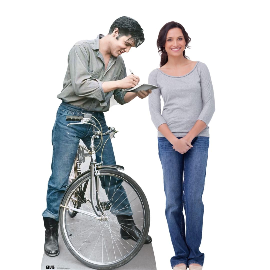 Star Cutouts SC4716 Elvis Presley Bike Blue Jeans Lifesize Cardboard Cutout 183cm - Music Party Fan Gift โ image 1
