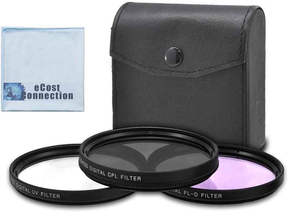 55mm High Resolution Pro Series Multi Coated HD 3 Pc. Digital Filter Set + Microfiber Lens Cloth