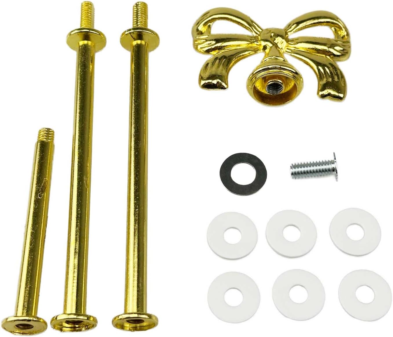 4 Sets Cupcake Stand Hardware, Zinc Alloy Cake Plate Connector Rods with Screws, Gold Finish – DIY Tiered Dessert Stand Fittings, Tool-Free Assembly, 13 Inch (330mm) Height