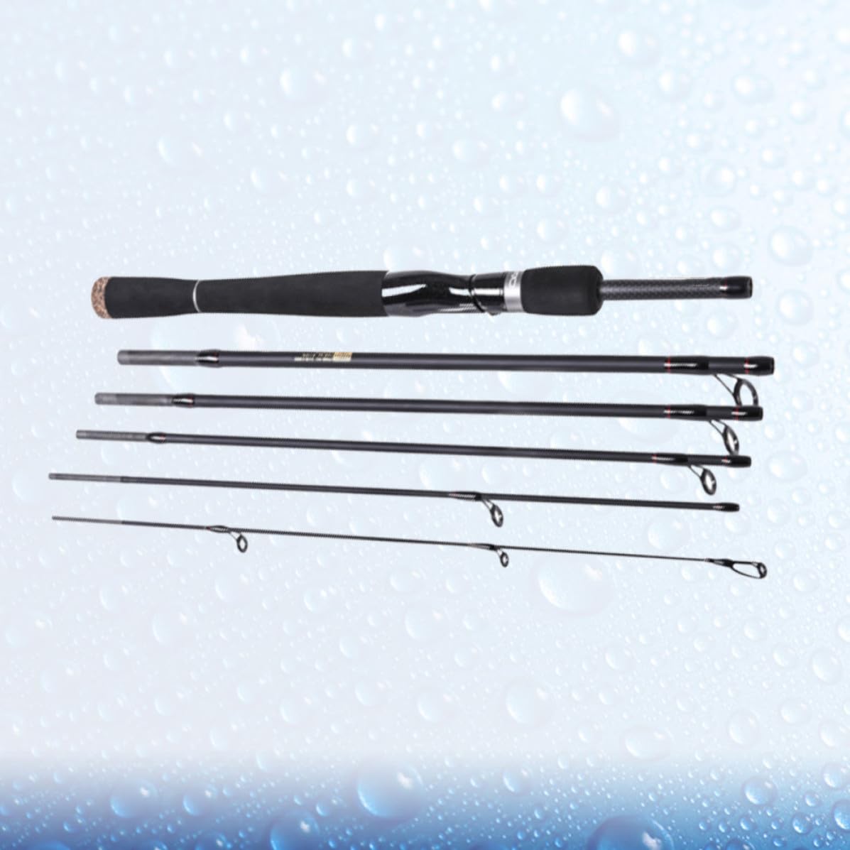 Canna da Pesca Corta in Carbonio a 6 Sezioni, 2,1 M
