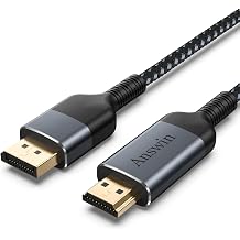 HDMI to DisplayPort Cable 4K HDMI to DisplayPort Uni-Directional 6Ft Cable for PS5, Xbox Series X|S, Mac mini & DP Monitors | HDCP 2.2, Plug & Play, No Driver Needed