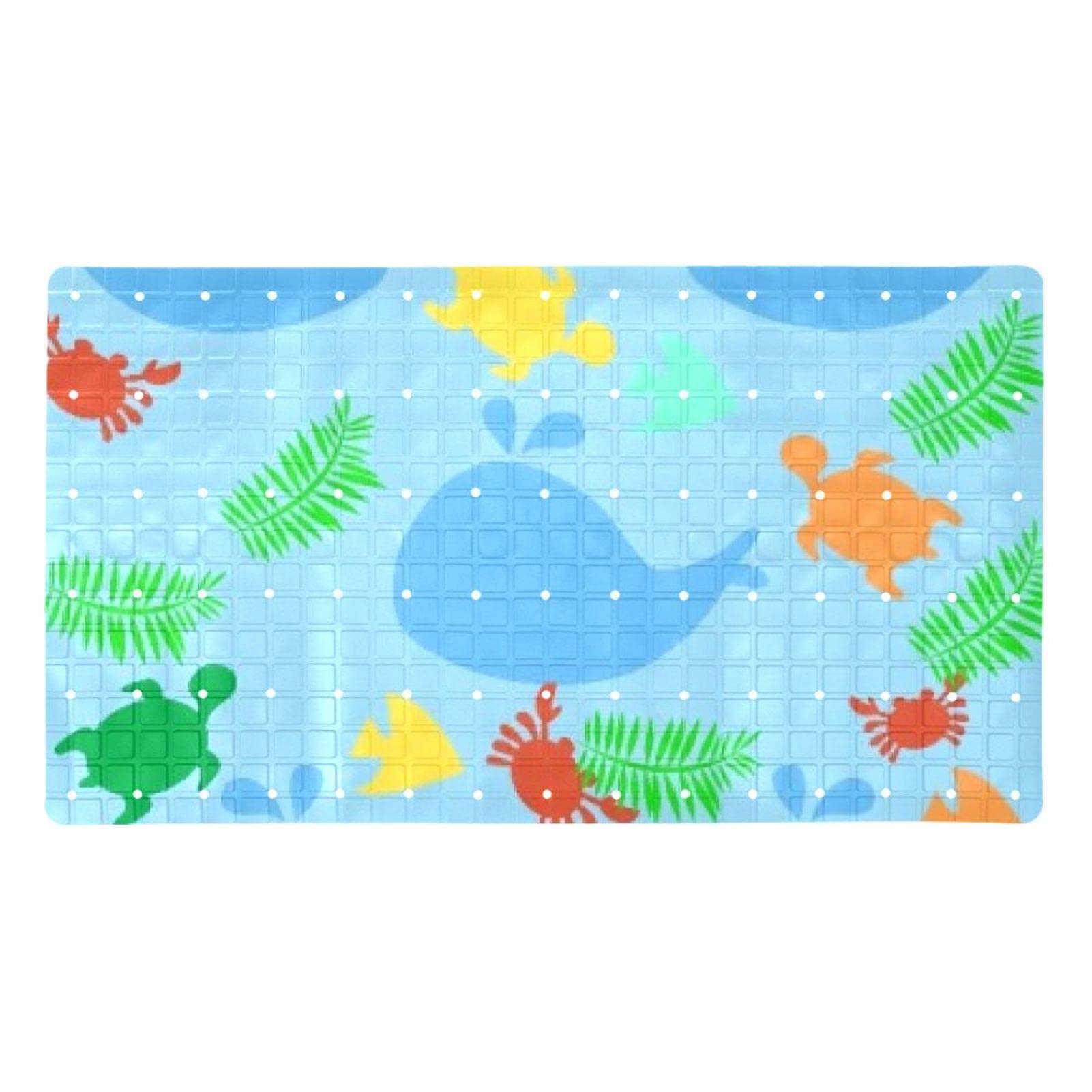 Alfombrilla antideslizante para bañera de bebés y ancianos con diseño de vida marina de PVC