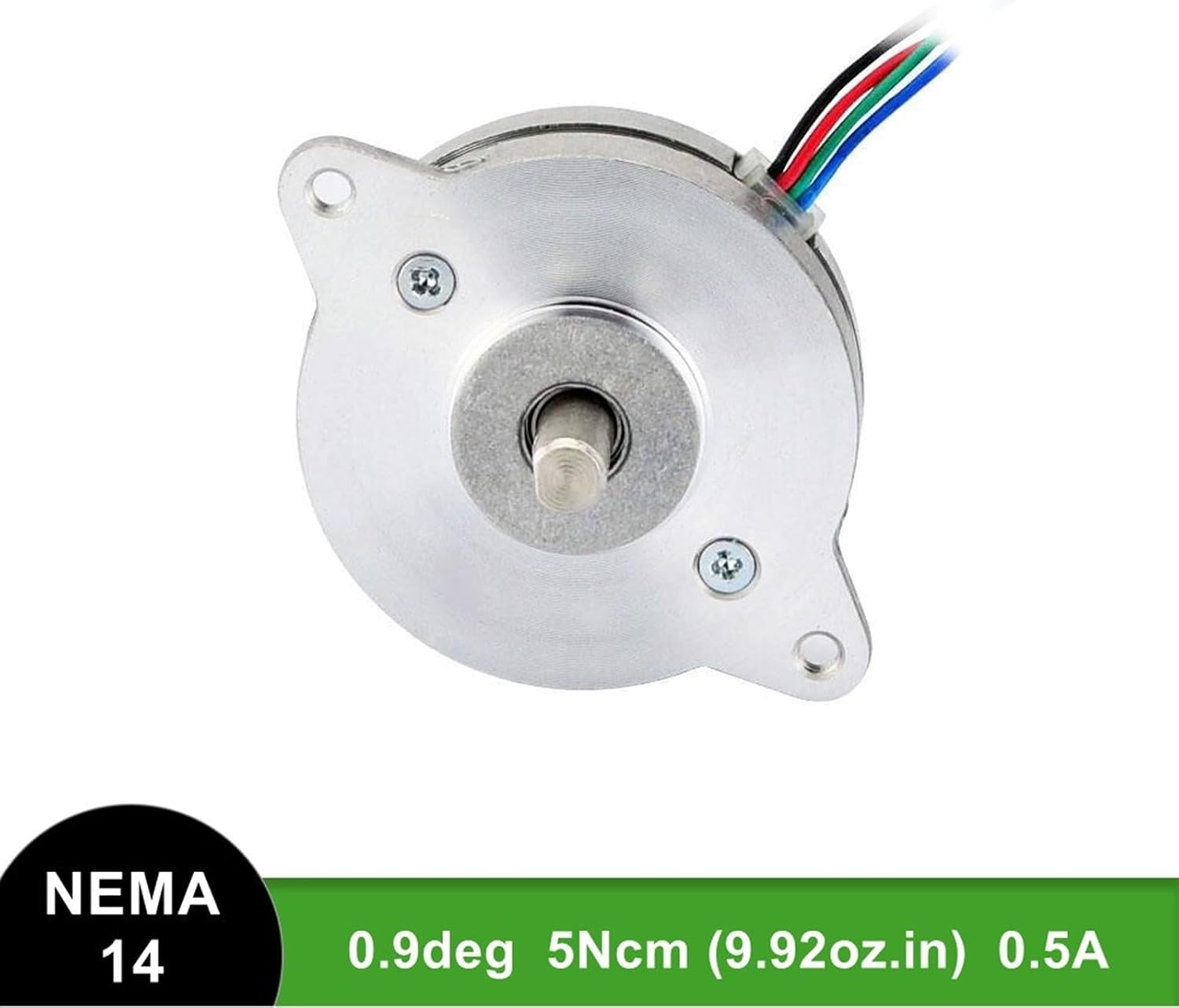 MOBYAT Thin 0.9deg Stepper Motor 36x36x12.5mm Bipolar 0.5A 5Ncm (9.92oz.in) 4-Lead Motor 14HR05-0504S 1Pcs