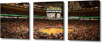 Wall Art for Living Room Boston TD Banknorth Garden Arena Paintings on Canvas American Basketball Pictures Modern Artwork Home Decor Giclee Wooden Framed Stretched Ready to Hang, 36" Wx16 H