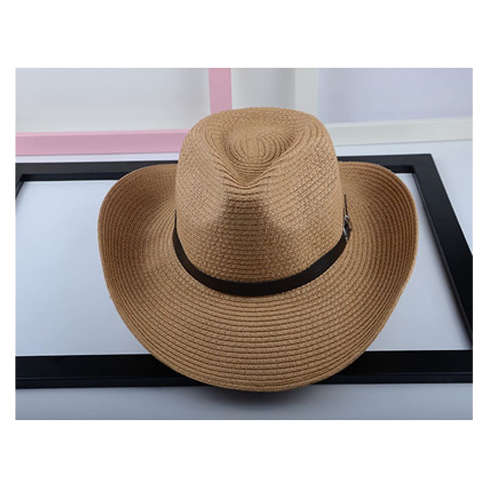 Chapeau cowboy homme pliable contre les coups de soleil, style grand bord été