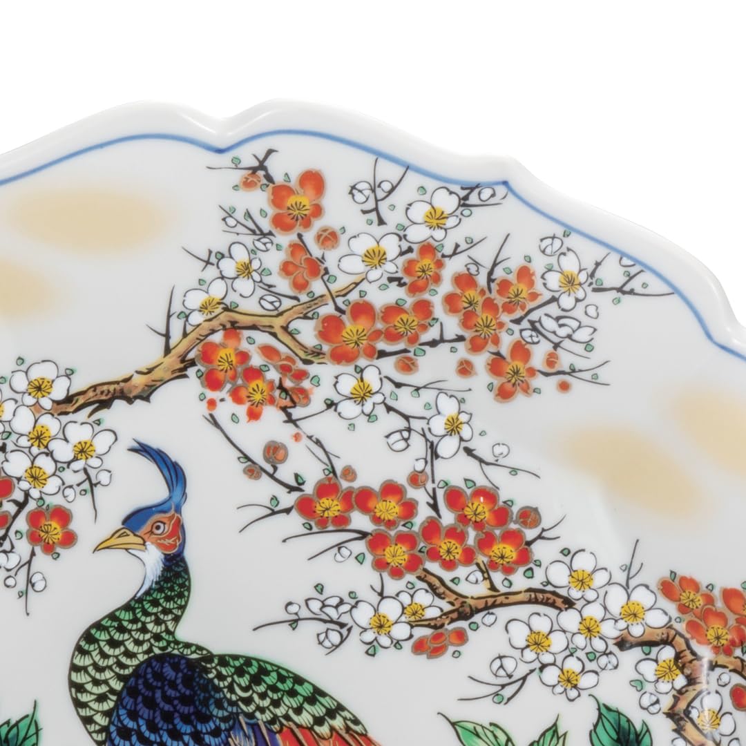 Amazon.co.jp: 九谷焼いわたや 10号飾皿・牡丹孔雀 K8-1324 : ホーム