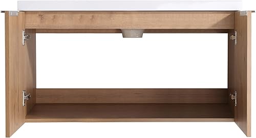 Miniatura 7 de Pvillez Juego de tocador de baño de 36 pulgadas con lavabo, juego de armario de baño montado en la pared con lavabo de gel blanco y puerta de