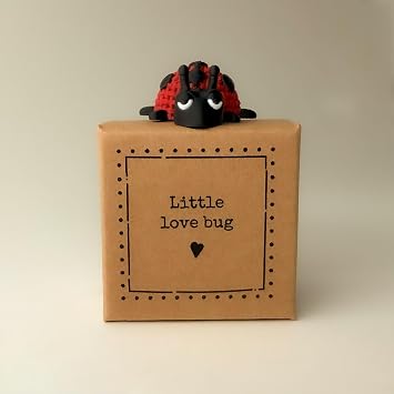 “Little Love Bug” Tiny Little Gift – Ladybird Mini Figurine Keepsake | Best Friend & Loved One Sentimental Valentine Gift | Cute UK Handmade Token Present