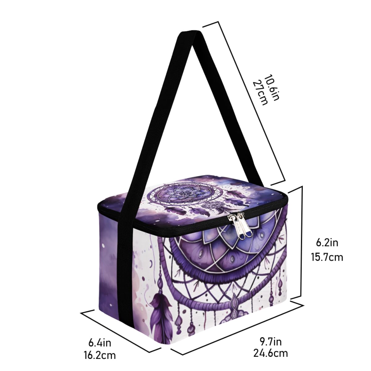 GzLeyigou Lunch Bags for Women Men 9 Cans,Ethnic Pendants Hot & Cold Food Delivery Bag Insulated Grocery Bag Insulated Lunch Box Dreamcatcher Cooler Bag for Office Work Picnic Beach