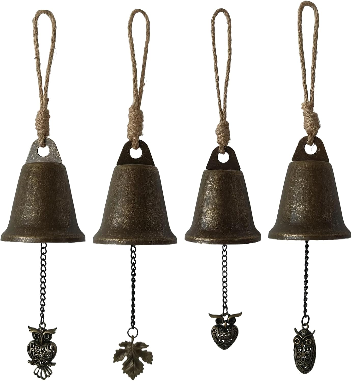 Christmas Bells,Jingle Pendants - Rustic Charm Craft Metal Bells Decorative Ornament for Outdoor Indoor Farmhouse Mantle Home Christmas Party Wedding