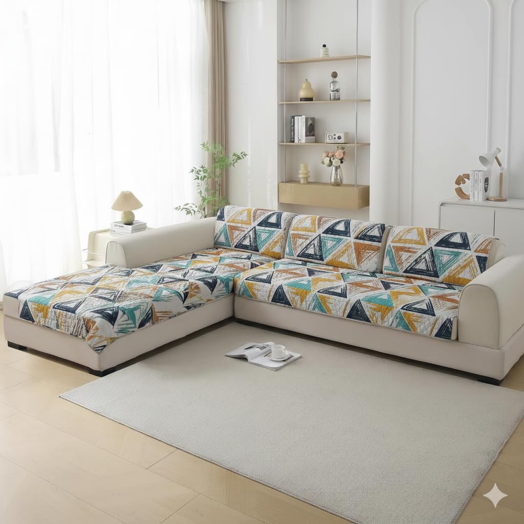 I LIV L Shape Six Seater Sofa Cover Set Pack of 12 Pieces, 6 Back Covers and 6 Seat Covers, Multicolor Stretchable Sofa Protector, Washable Sectional Couch Cover for Living Room Furniture-picture-16