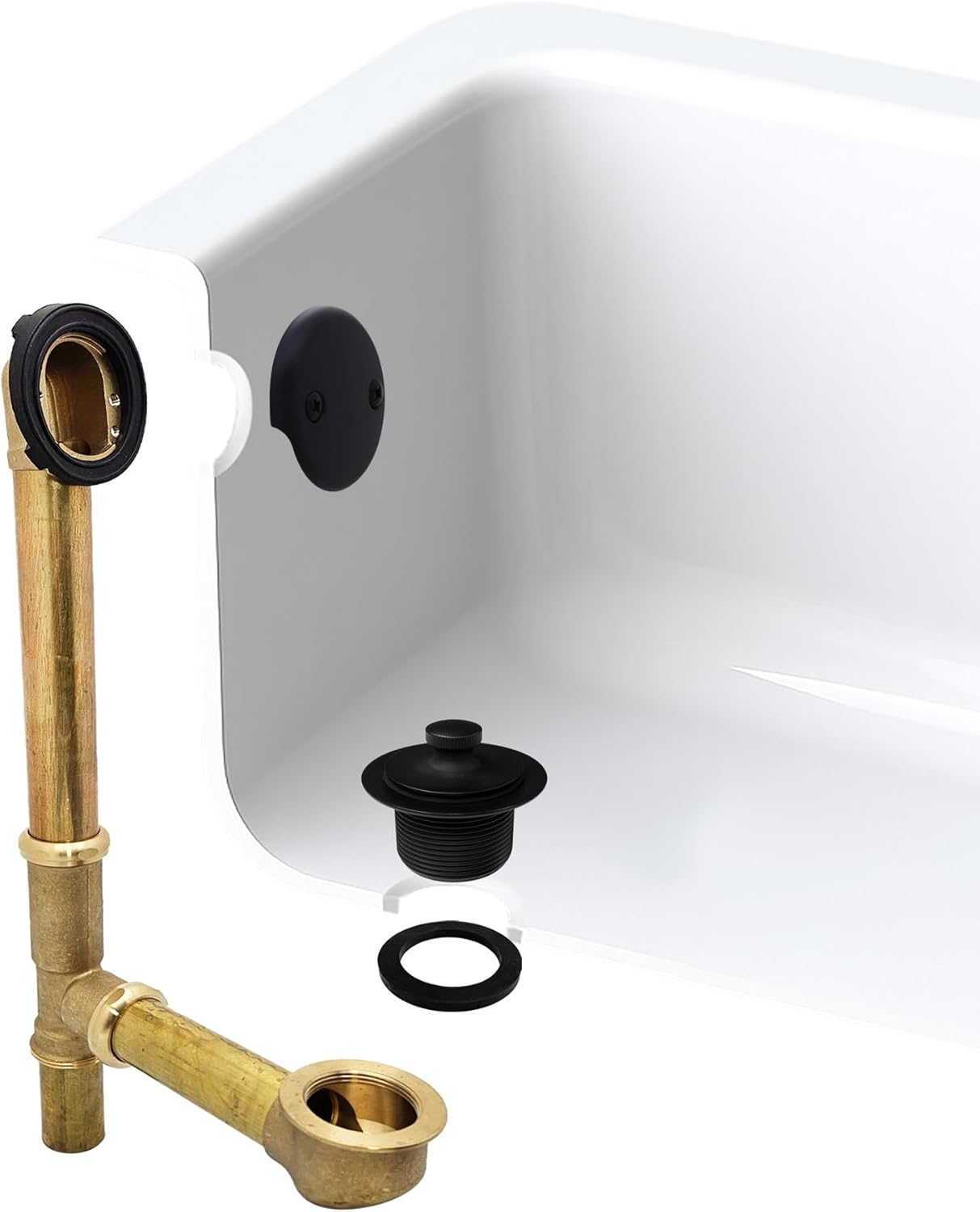 Westbrass Pull & Drain Bath Waste - 14" Make-Up, 17 Gauge Tubing, Matte Black, D3262-62