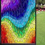 Colorful Elements Arranged in The Rainbow Spectrum Privacy Film Stained Glass Window Decals Door Pri