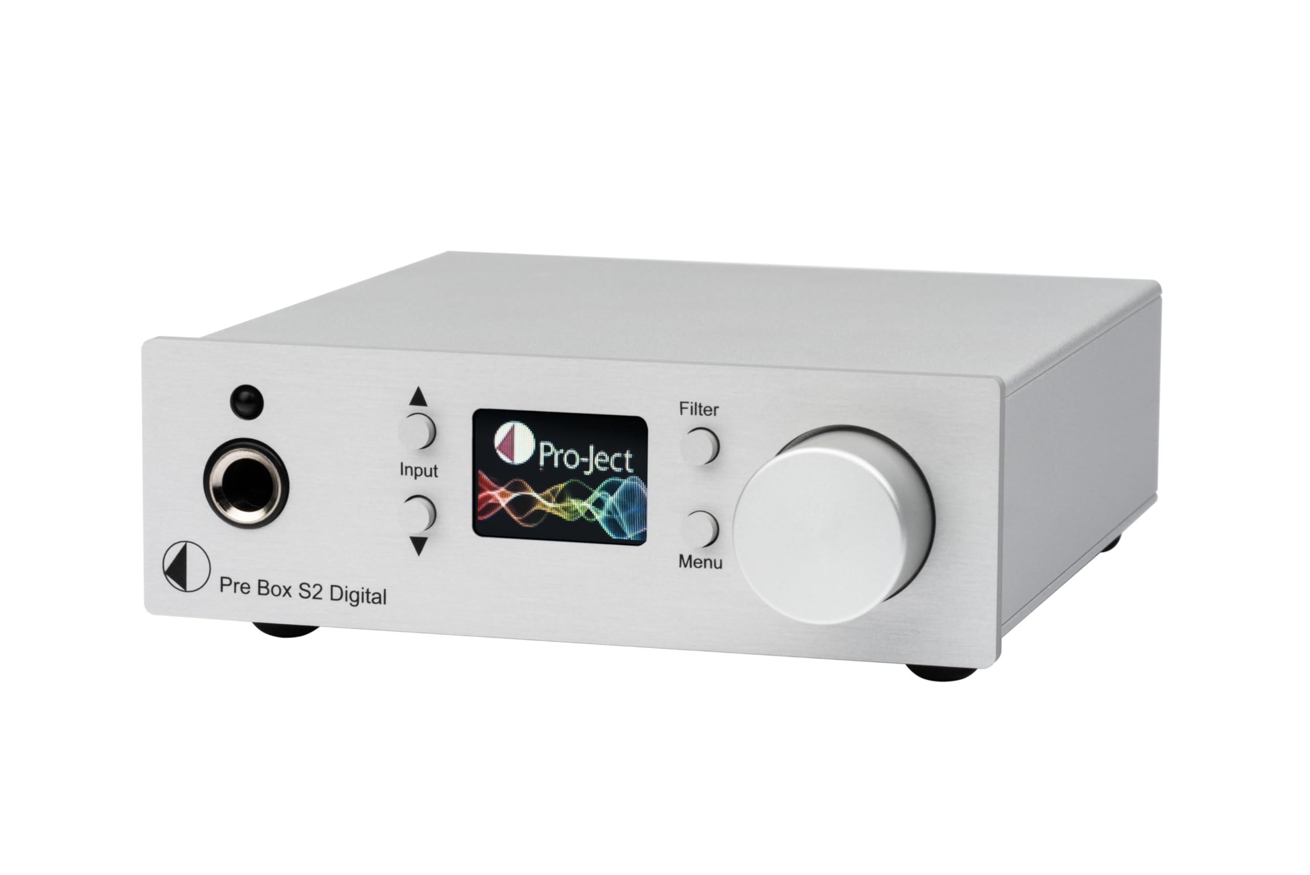 Pro-Ject Pre Box S2 Digital Edition 23, Audiophiler Stereo Vorverstärker, verbesserte leistungsstärkere Version, ESS9038 Dual-DAC, 24bit/192kHz, DSD512, Made in Europe, Silber