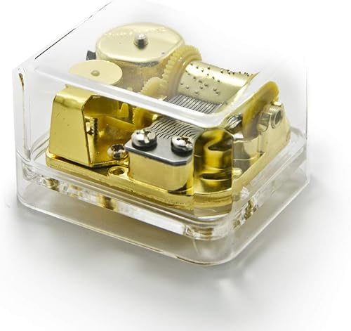 Pisapeles musicales de caja acrílica transparente de 18 notas, muchas canciones para elegir, puente sobre el agua problemática