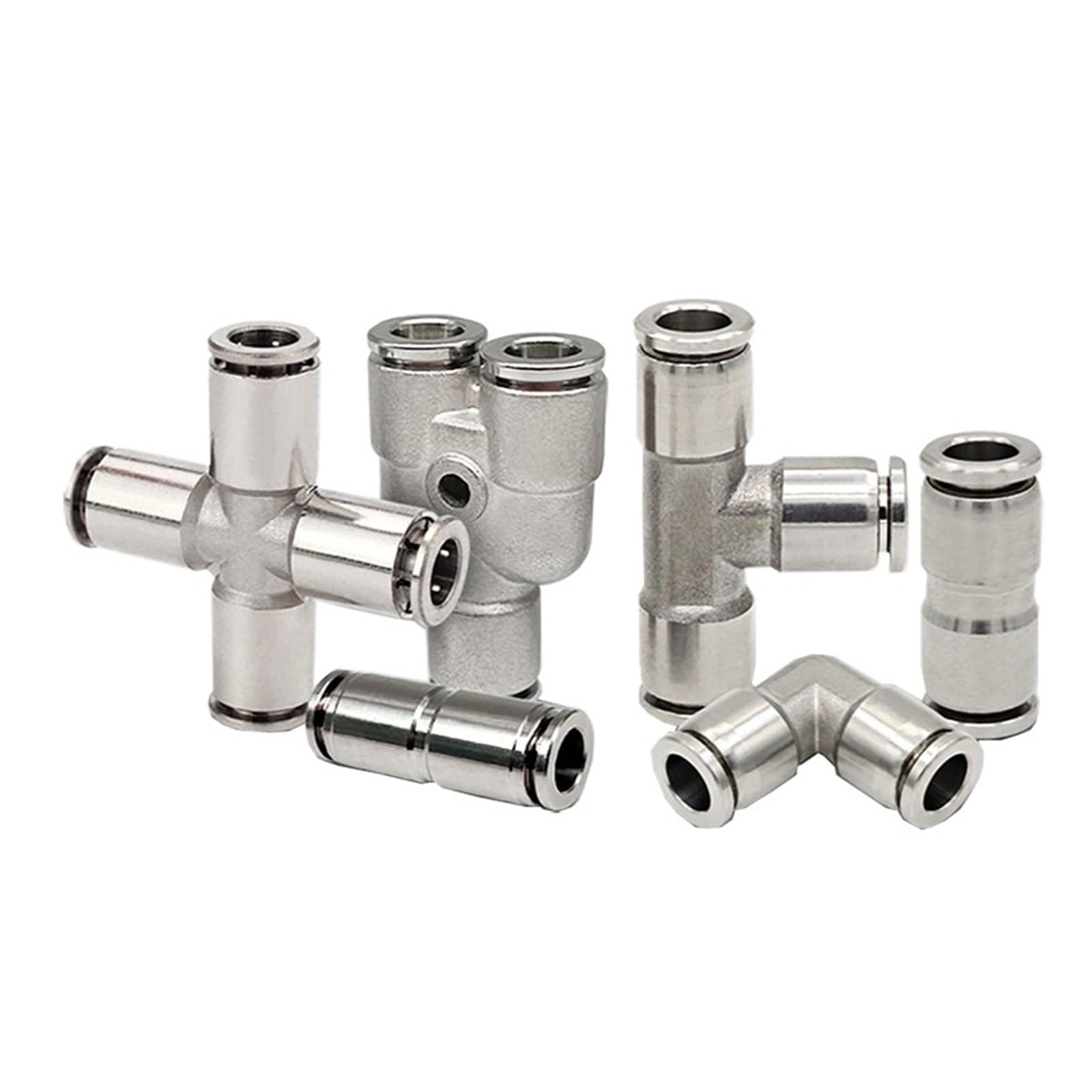 Tubo di Collegamento Pneumatico Diritto Passante, Raccordi for Tubi Pneumatici in Acciaio Inossidabile Raccordo a sgancio rapido in Metallo Raccordo for Tubi ad Alta Pressione(Sa,10mm)