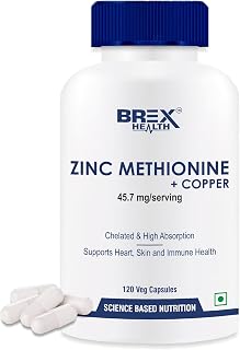 Zinc Methionine Plus Chelated Copper Antioxidant Supplement Supports Immune Health - 120 Veg Capsules