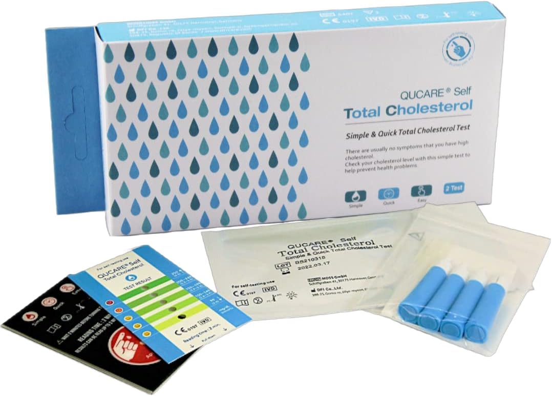 Total Cholesterol Test Kit (2 Pack) – Fast, Easy at-Home Cholesterol Testing