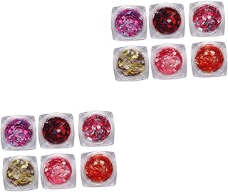 FOMIYES 12 Peças Adesivo De Arte De Unha Lantejoulas Decorações De Unhas Para Arte De Unhas Decoração De Arte De Unhas Lantejoulas Decalque De Arte De Unhas Coração Lantejoulas Manicure