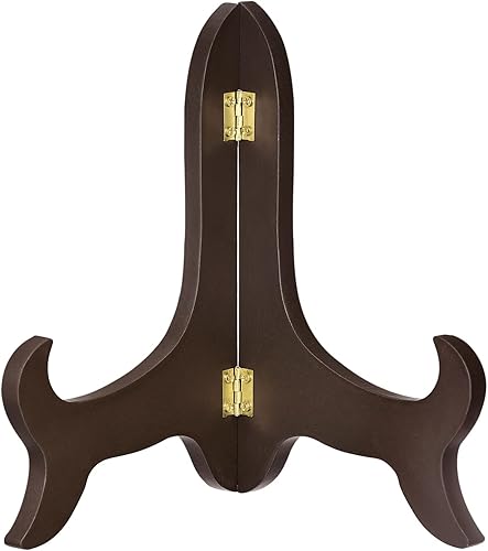 Miniatura 7 de uxcell 9" soporte de placa de caballete, soporte de exhibición plegable de madera marrón para marco de imagen decorativo