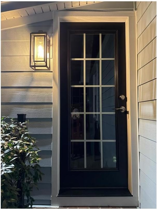 Hinkley Republic Medium Outdoor Wall Mount Lantern, Transitional/Modern, Double Frame Design, Composite, Anti-Fading, Black Finish