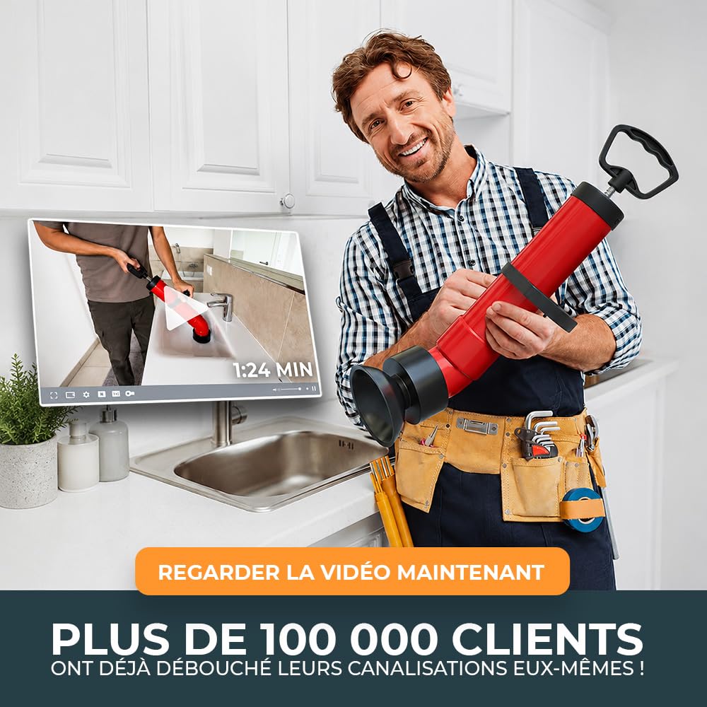 Meisterfaktur déboucheur à pompe [2L] - Pistolet deboucheur canalisation pour un nettoyage efficace des tuyaux - Pompe deboucheur canalisation idéal pour la cuisine, la salle de bain & les toilettes !