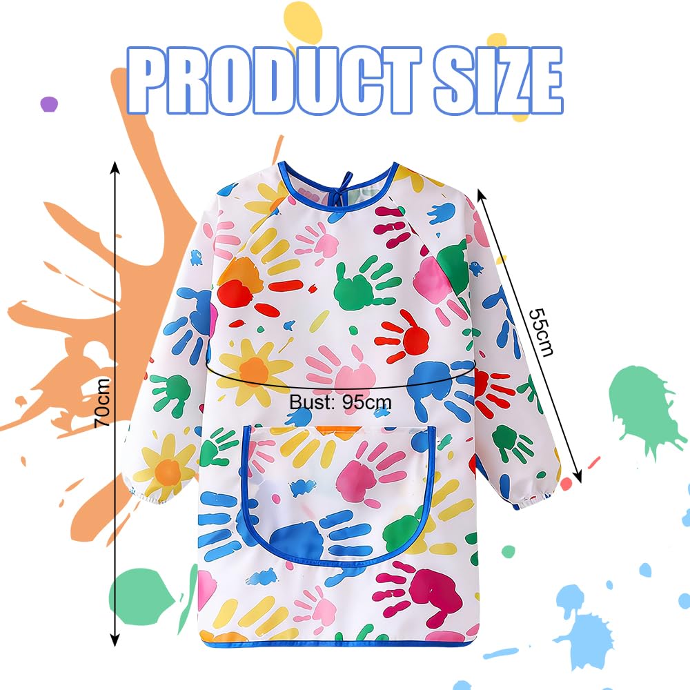 Zasjon Delantal Niño Infantil, Bata Pintura Plastico Niños 8 a 10 Años, Con Bolsillos y Mangas, Impermeable, Adecuado para Pintura ArtíStica Escolar, Cocina y Actividades de Laboratorio — view 2
