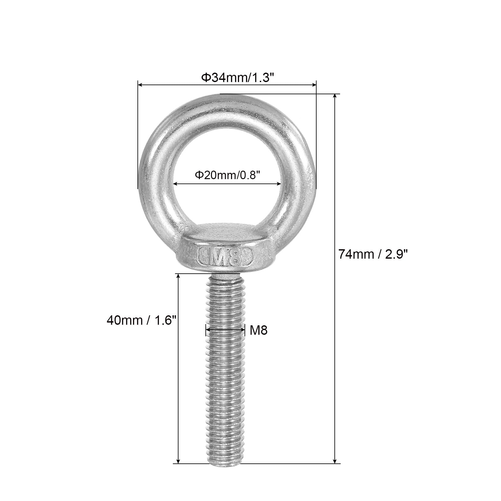 PATIKIL Lifting Shoulder Eye Bolts - Image 2