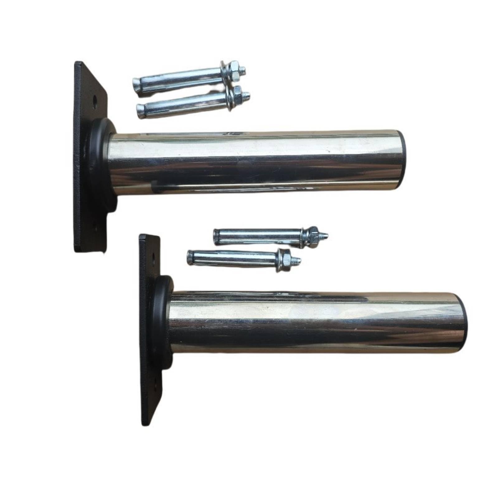 Gralara Staffa da Parete Supporto Tubo in Acciaio Inox con Corpo Metallico Lucido E Giunto Circolare Installazione a Parete con Viteria Abbinata Adatta per Arredo Tecnico Domestico Ufficio Magazzino
