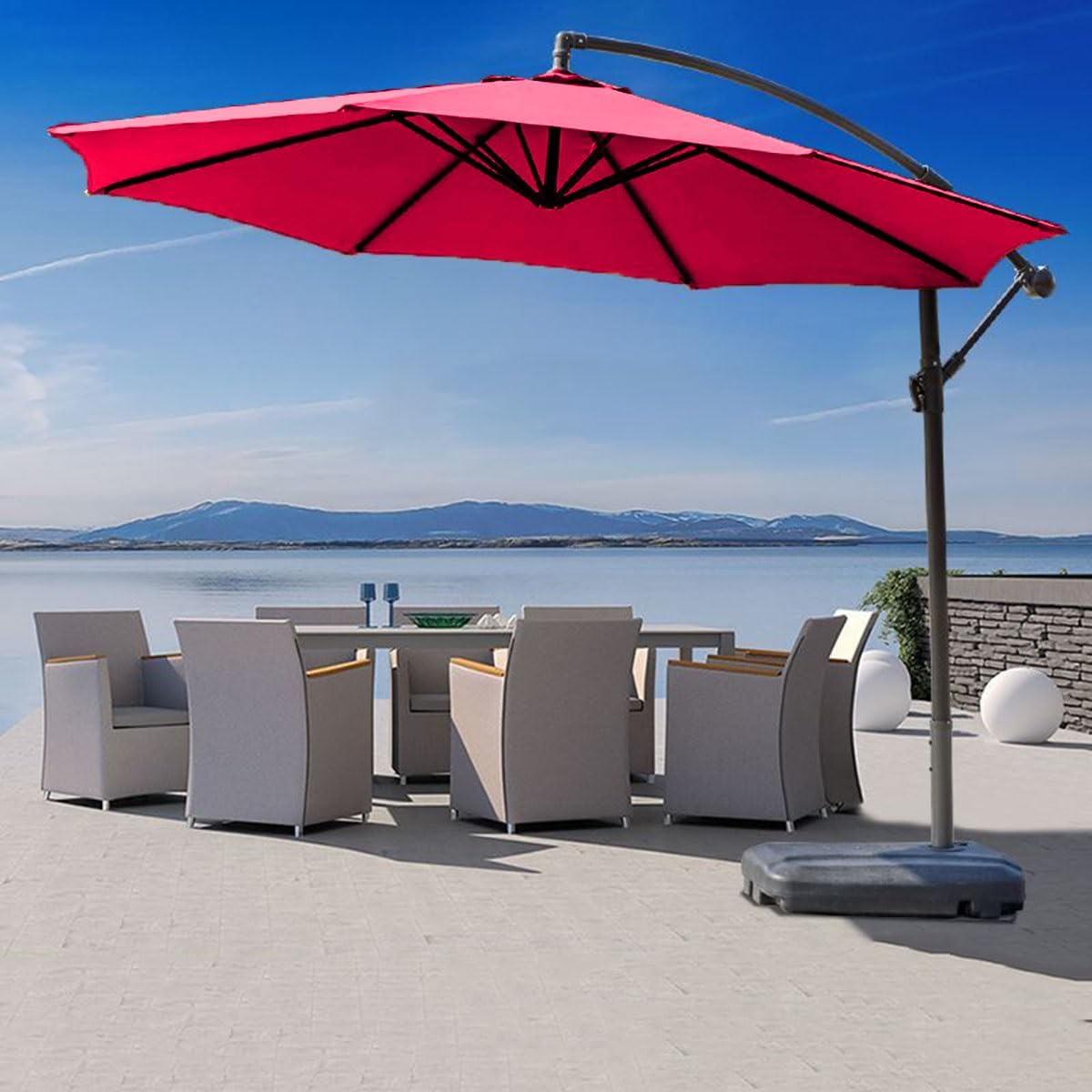 Parasol vervangende hoes voor 8-rib vervangende luifel voor terrasparasol 300cm marktparasol vervangende stof tuinparasol vervangende luifel vervangende hoes voor outdoor tafelparasols 2,7m Slijtvast