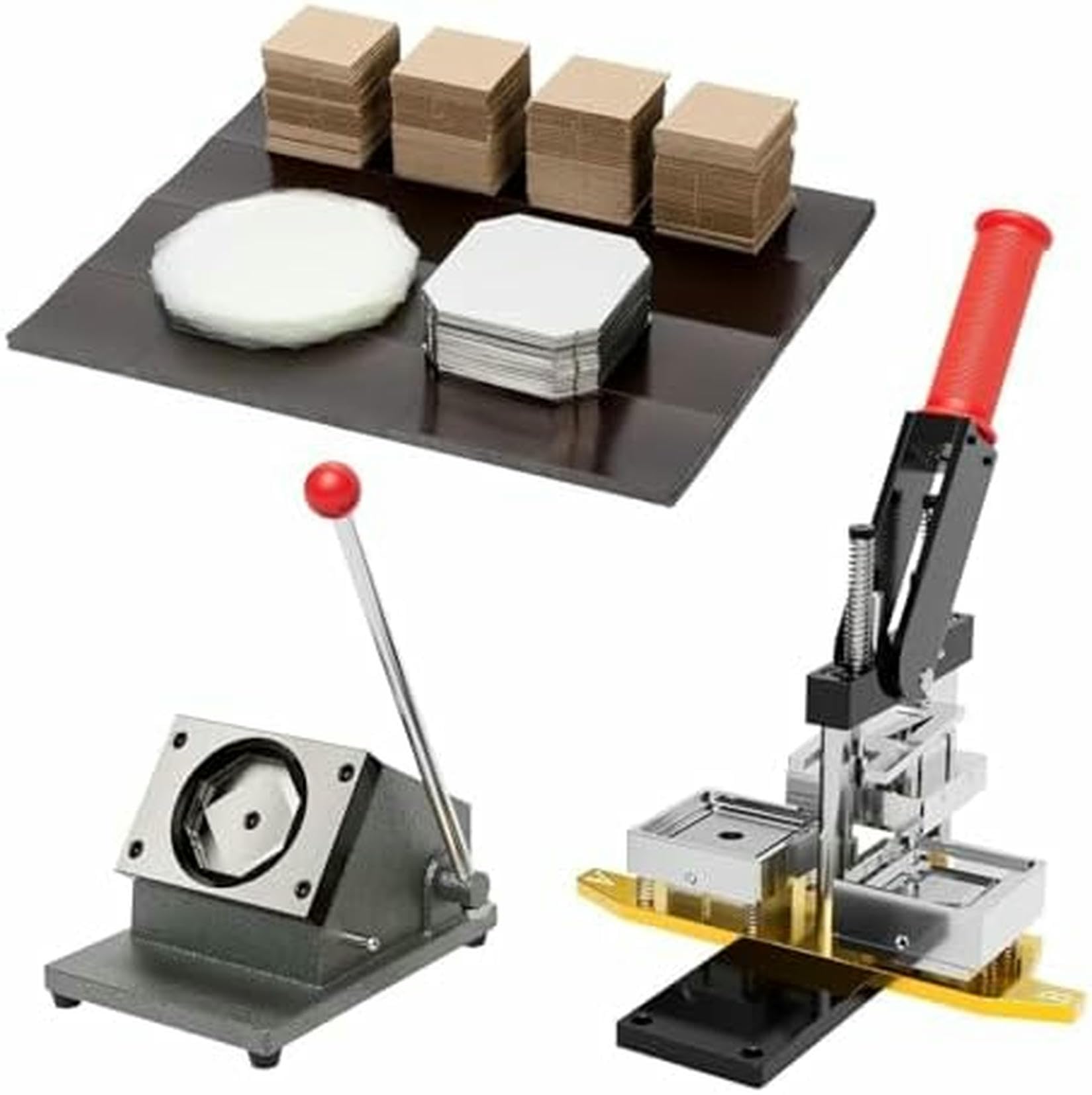 JYBNBBE Square Buttons Creation Kit For Photographic Cards With Paper Cutter, Creates Custom Fridge Magnets For Fun And Decoration