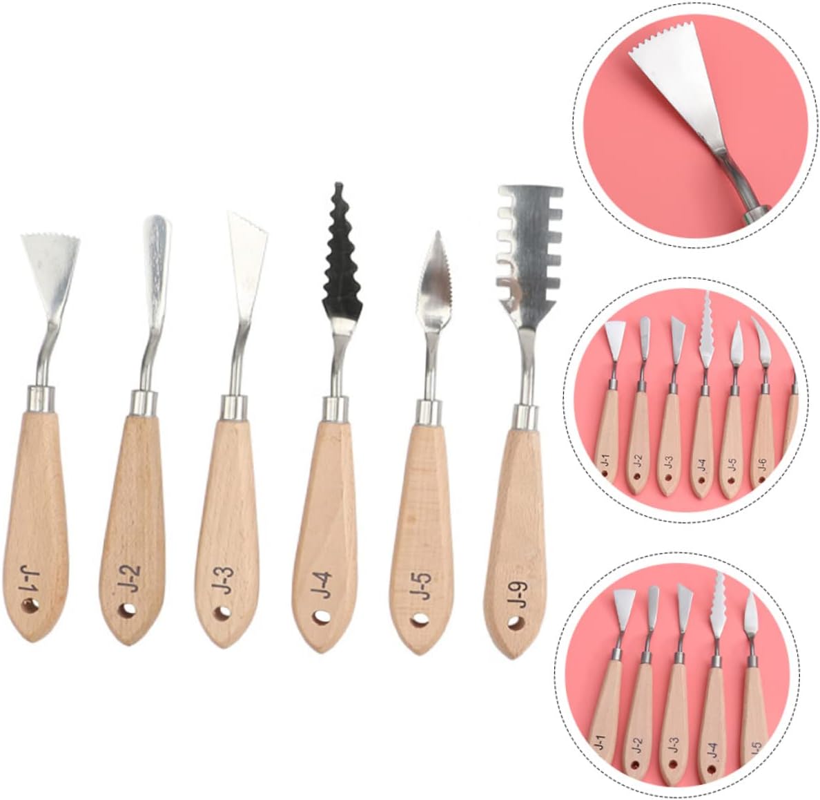 SEWACC 6pcs Palette Knives for Oil Painting Versatile Art Tools for Mixing Pigments Scrapers with Handle for Ceramics and Crafts