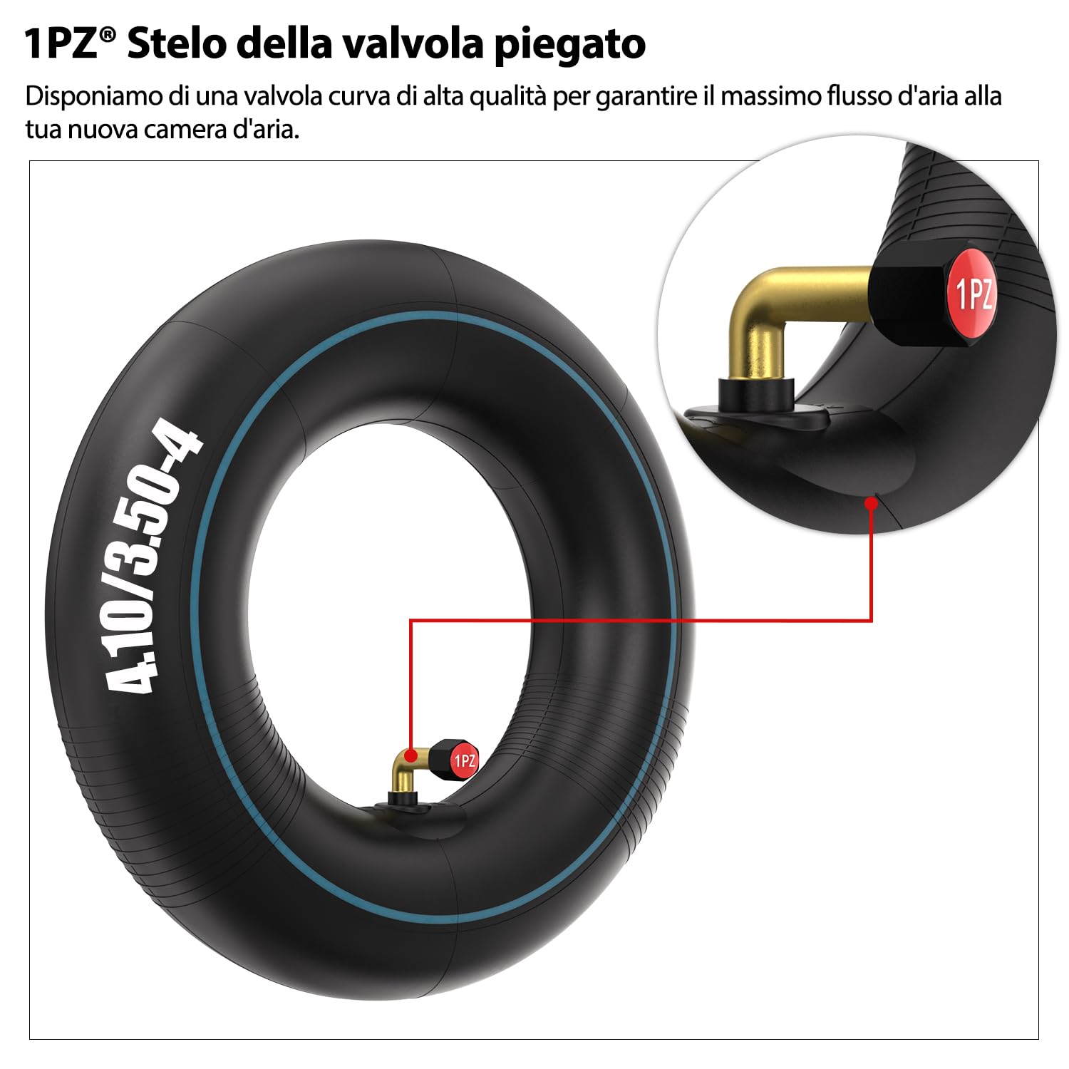 1PZ IT1-C5F 4.10/3.50-4 4PR Pneumatico con Camera d'Aria Compatibile con Carrelli da Trasporto, Rimorchi, Carrelli da Giardino a 4 Ruote Giardino Spazzaneve Tosaerba Generatore Moto Scooter
