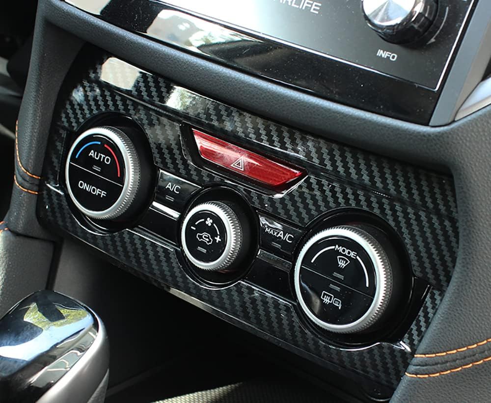 Kadore Carbon Fiber Pattern Decorative Trim Cover for 2018-2023 Subaru Crosstrek/Impreza - Interior Dashboard Console Panel AC Vent Frame