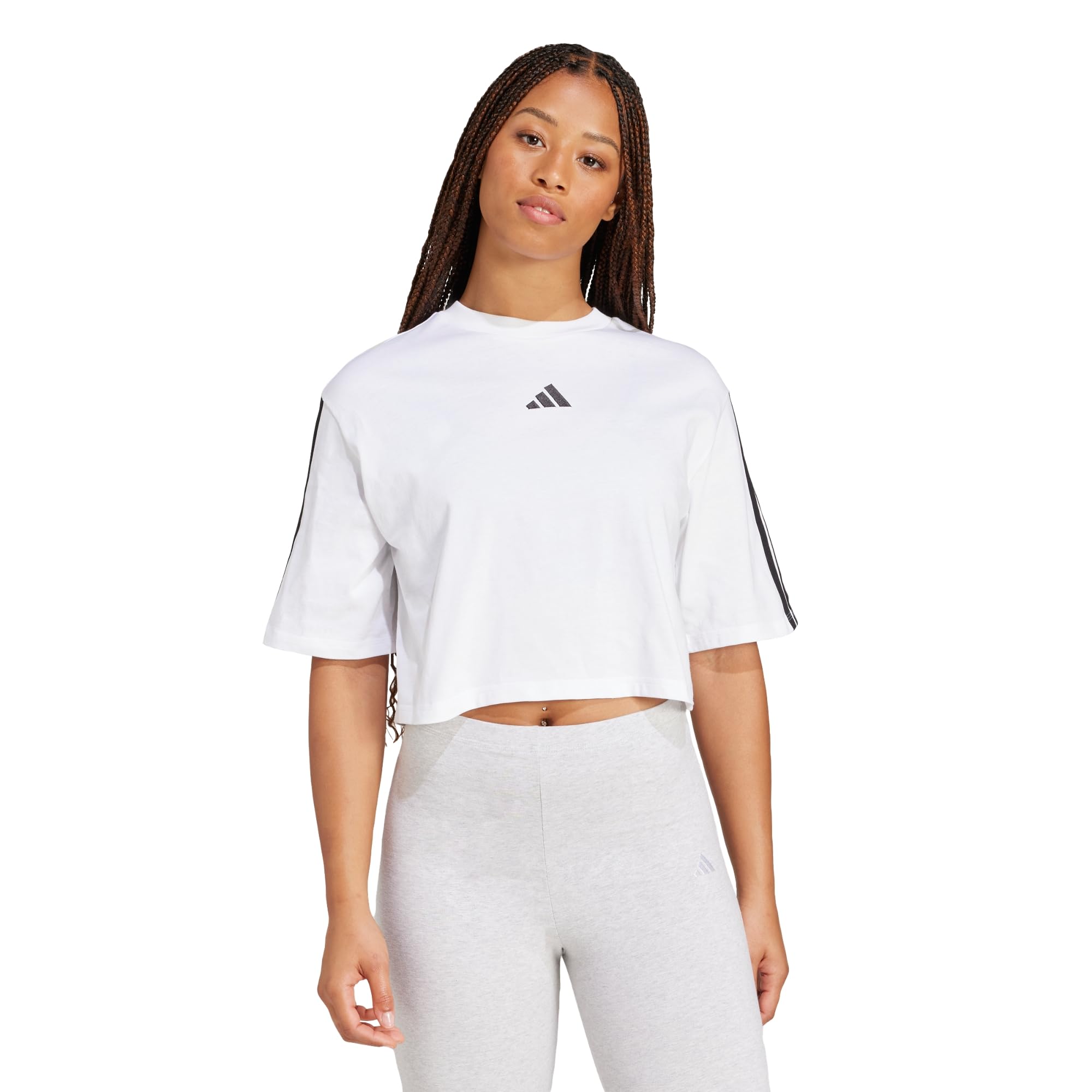 Adidas Mujer Essentials 3-Stripes Cotton Loose T-Shirt