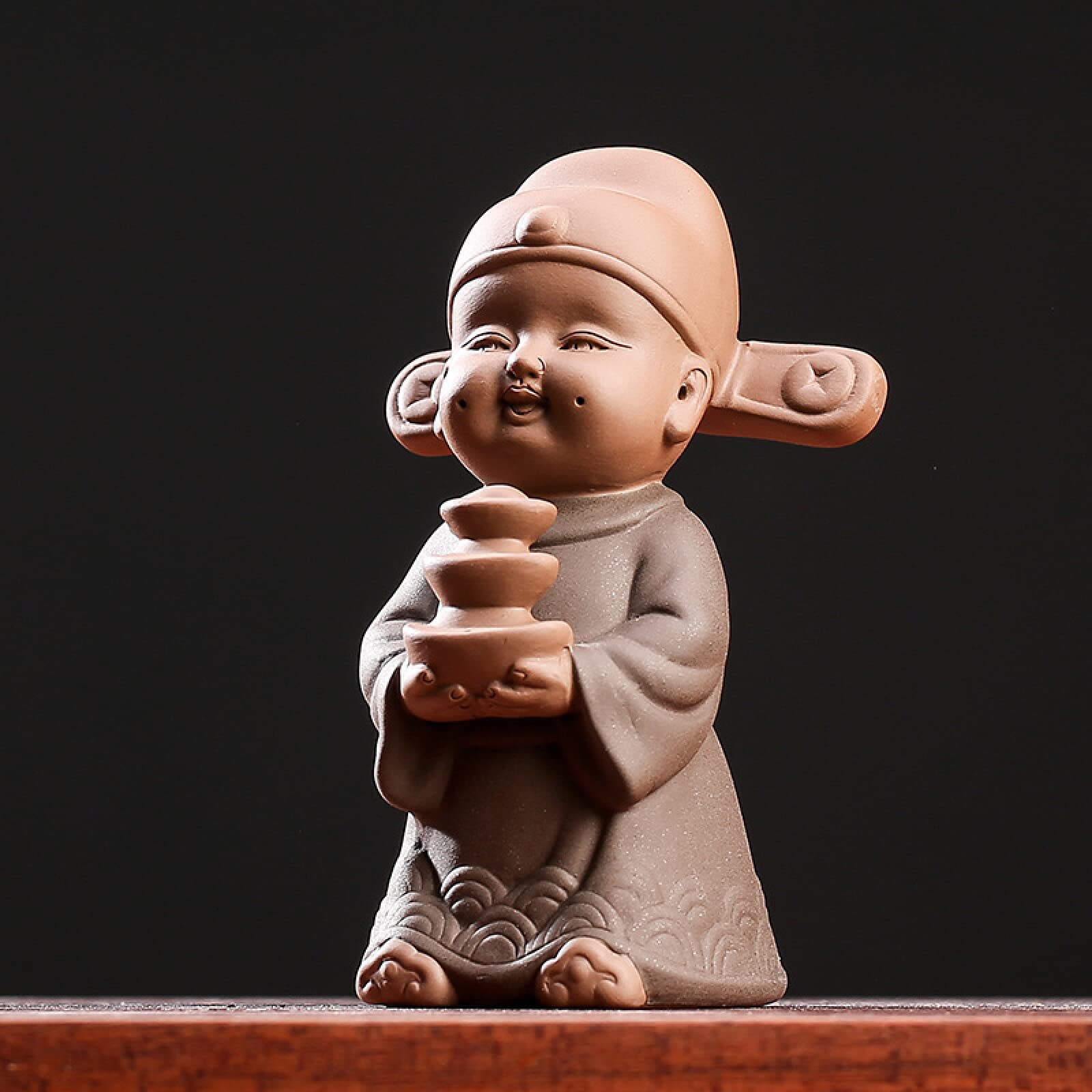 Rzeźba Ceramiczna Figurka Chłopca Zisha Figurka Ręcznie Rzeźbiona Dekoracja Statua