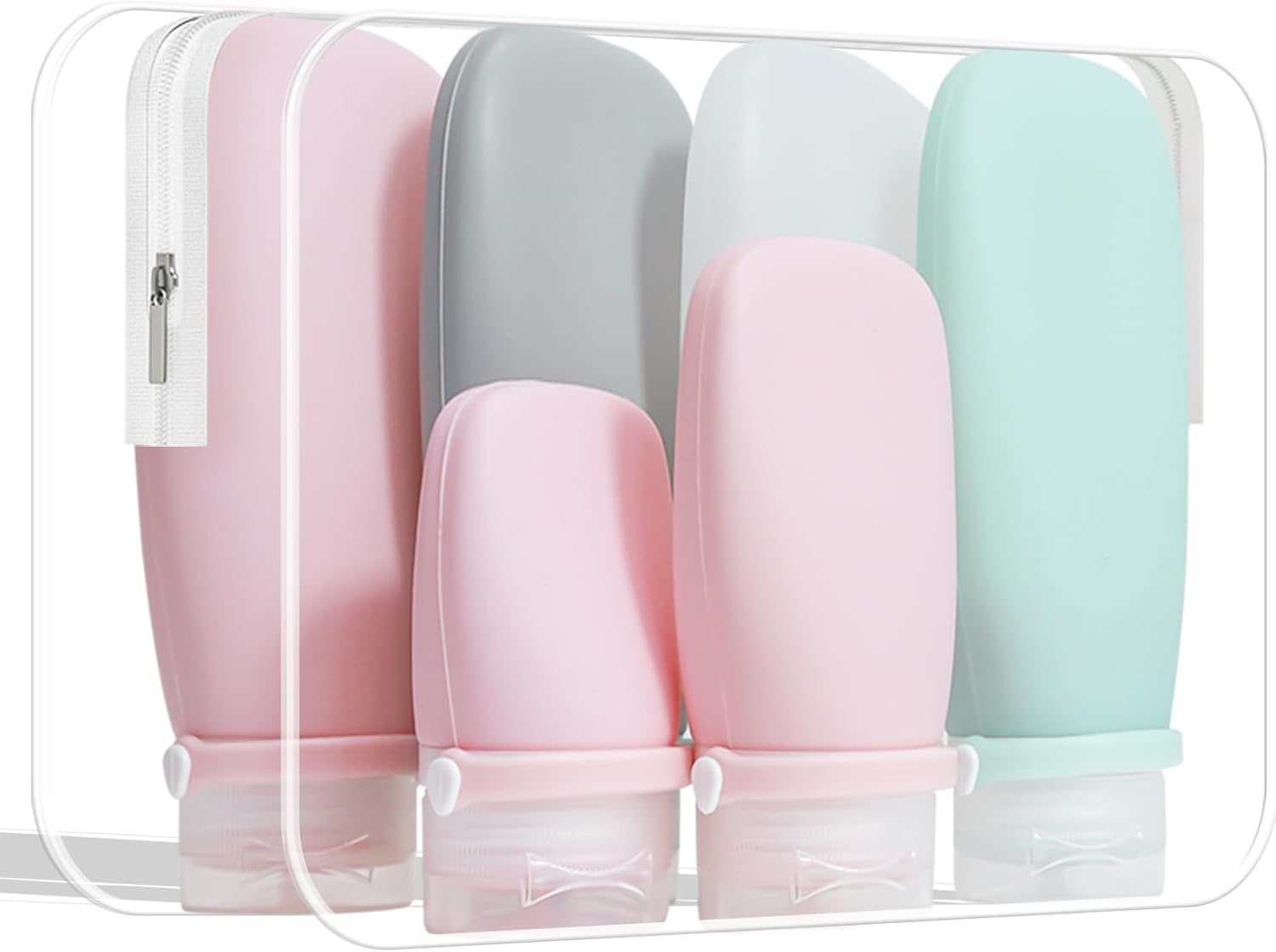 6Pcs Leakproof Travel Size Toiletries Bottles Set – Leakproof Silicone Travel Bottles TSA Approved, 3oz+2oz+1oz Travel Toiletry Set for Shampoo, Lotion, Cream