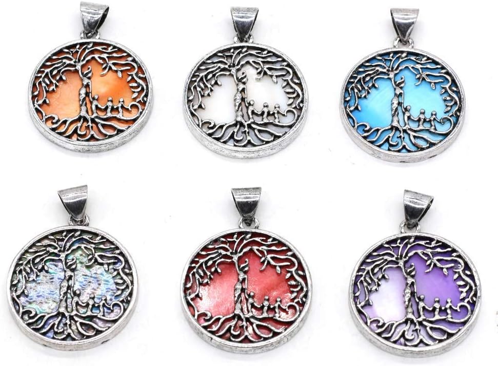 Natural Mother of Pearl Shell Charms, Abalone Gemstone Seashell Pendant for DIY Necklace Jewelry Making (6Pcs) - Image 2