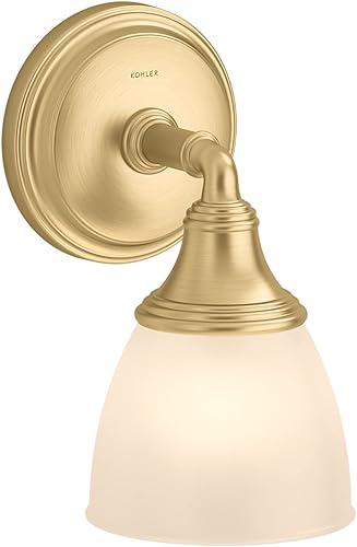 KOHLER Devonshire - Lámpara de tocador de baño, aplique de pared, posición hacia arriba o hacia abajo, certificación UL, 1 luz, latón moderno