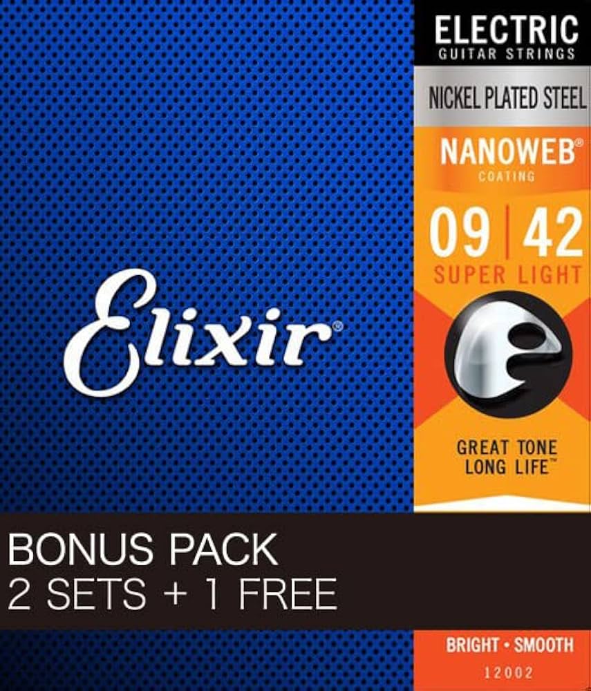Amazon.co.jp: Elixir エリクサー エレキギター弦 2セット+1
