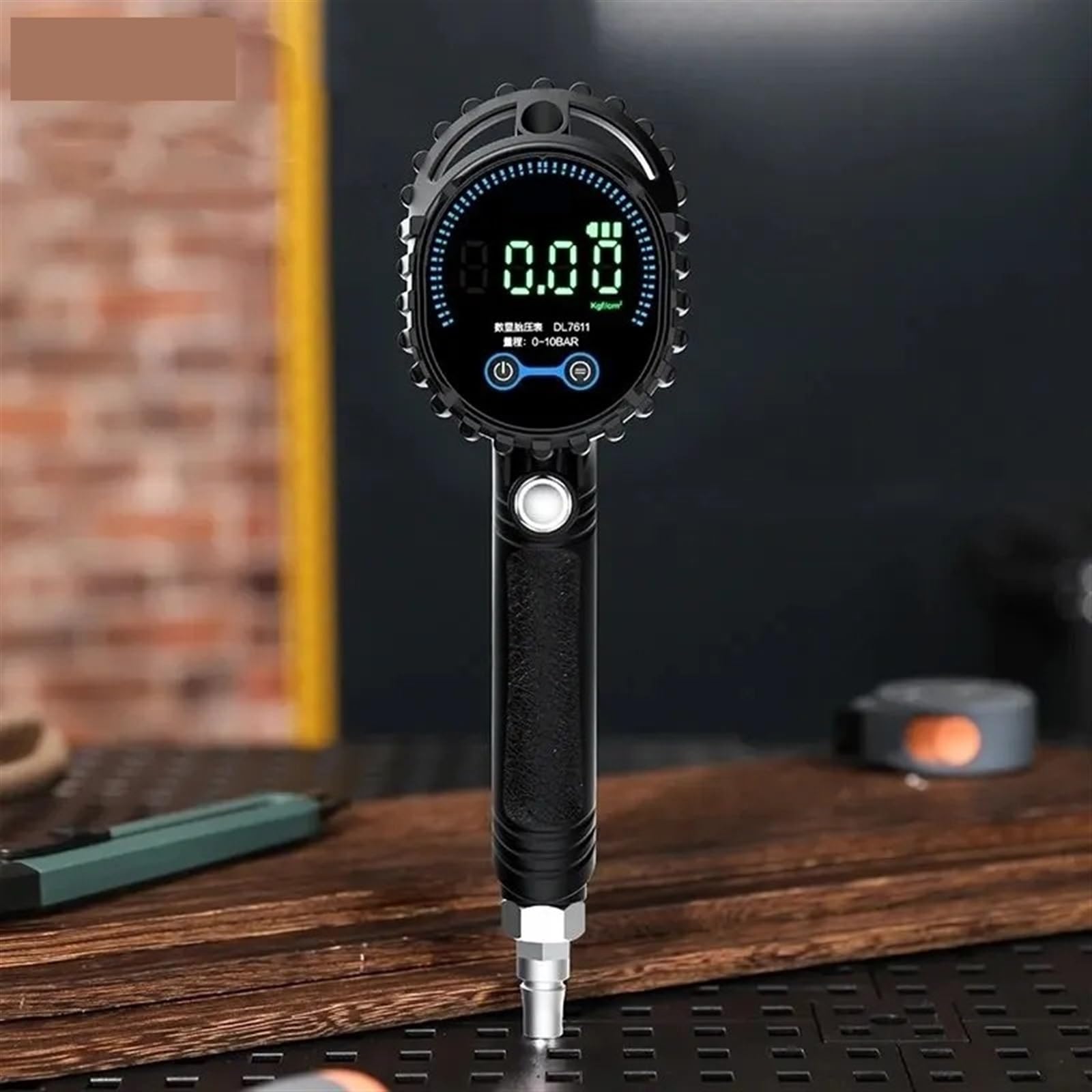 Medidor De Presión Neumáticos, Reloj Tubo Largo, 52mm, 0,5-10bar, Probador Aire Alta Precisión For Coche Y Motocicleta