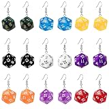 9 Pairs Cute Creative Resin 3D Dice Earrings For Women Funny Weird Dice Pendant Dangle Drop Earrings Cool Colorful Lucky Dices Earring Halloween Casino Party Gift (Dice20)
