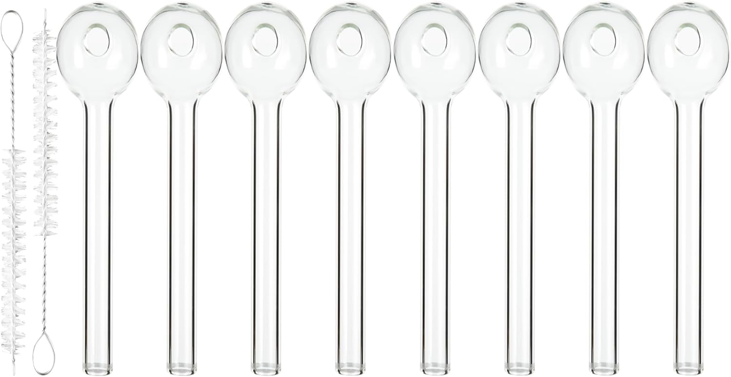 Generic Oil Manual Glass Burners Lamp Transparent for Home (8Pieces)
