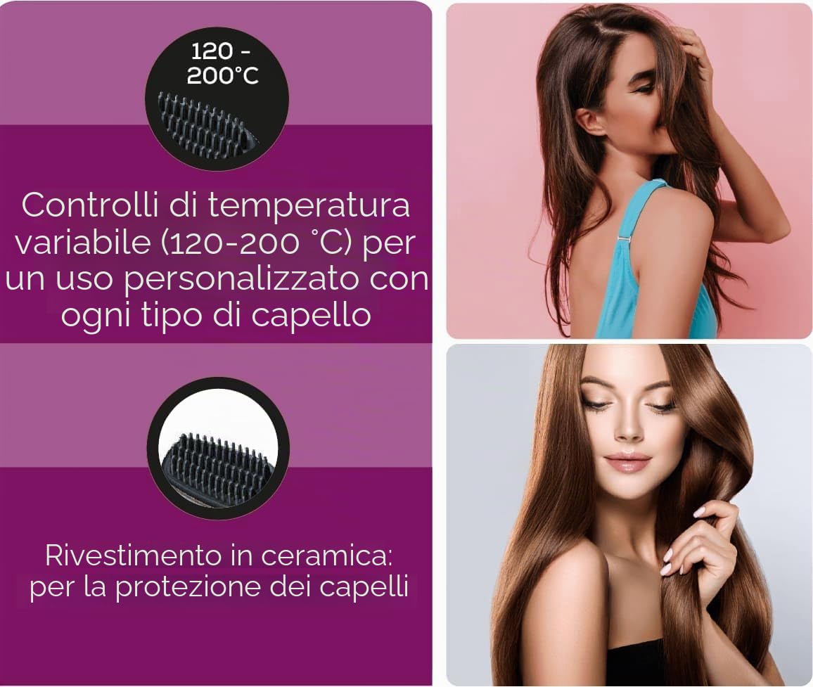 Beurer HS 60 Spazzola Lisciante con Rivestimento in Ceramica e Tecnologia agli Ioni Integrata