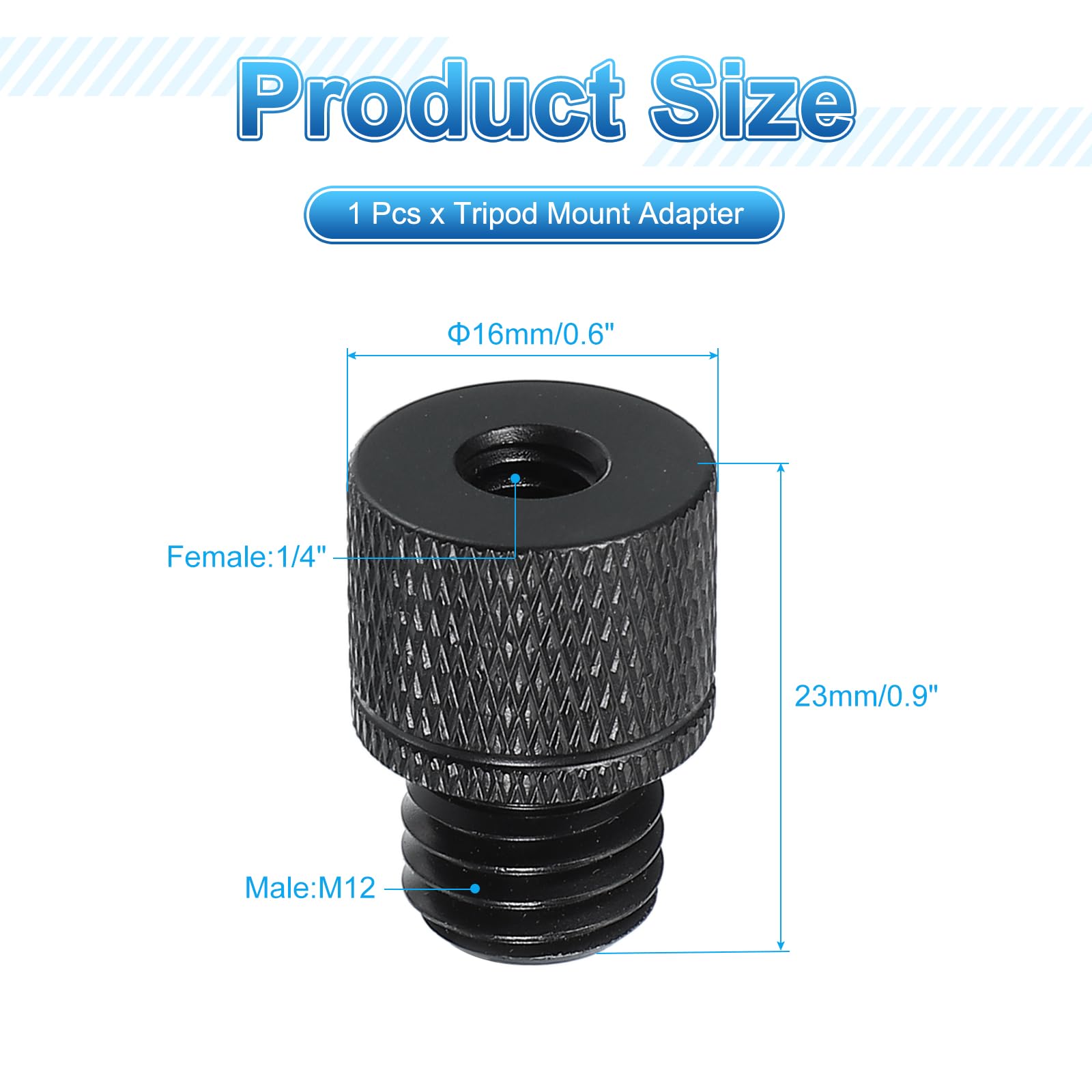Adattatore Per Treppiede PATIKAL 1/4 Femmina A 1/4 Femmina – Doppia Filettatura In Alluminio Per Fotocamera, Microfono, Supporto E Braccio Magico