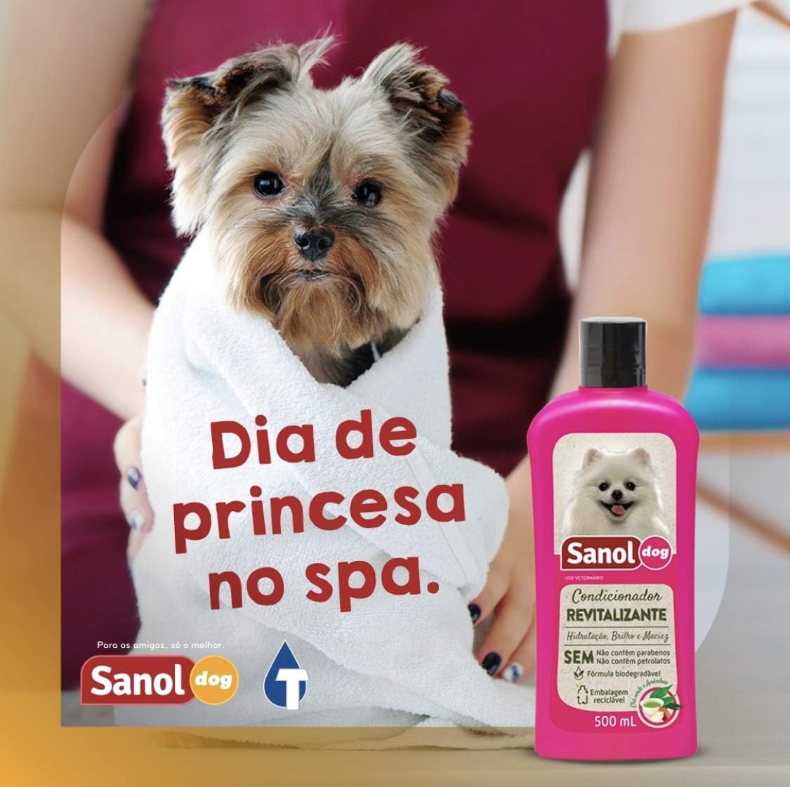 Sanol Dog Condicionador De Pelos Revitalizante 500 Ml Rosa