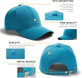 Men's Baseball Cap | 100% Cotton Plain Polo Style Hat | Lightweight Adjustable Classic Sports Cap | Casual Summer Sun Hat for Men & Women Golden