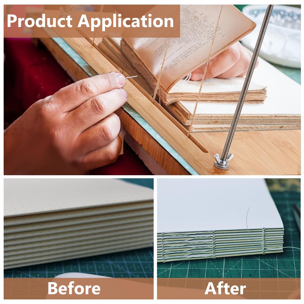 BENECREAT Set di cornici da cucito per rilegatura, kit per rilegatura di libri in legno, rettangolari, strumenti per rilegatura di libri fai da te, per libri fatti a mano